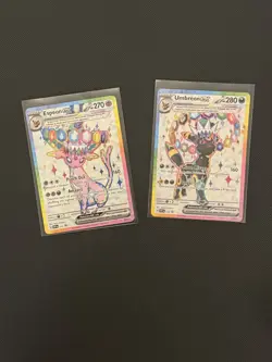 Pokemon TCG Umbreon And Espeon black star promos prismatic figure collection - Image 1
