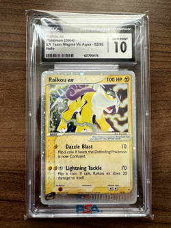 CGC 10 Pokemon TCG Raikou ex Ex Team Magma vs Team Aqua 92/95 Holo Holo Rare EX - Image 1