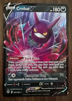 Pokemon TCG Shining Fates Crobat V 044/072 Holo Ultra Rare - Image 1