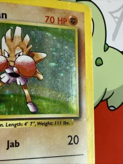 Pokemon Hitmonchan 7/102 WotC Base Set Holo Rare HP - Image 4