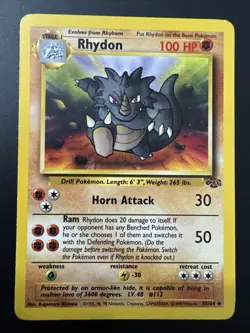 1999 Pokemon Rhydon Jungle Set 45/64 Uncommon WOTC Vintage Card - Image 1