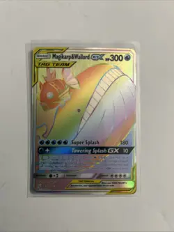 Magikarp & Wailord GX Holo Card 183/181 Secret Team Up Edition - Image 1