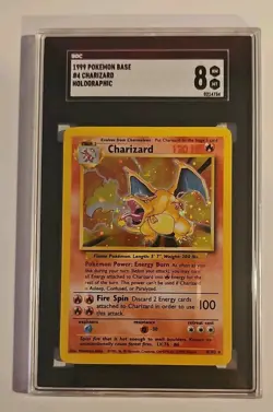 1999 Pokemon Base Set #4 Charizard Holographic 4/102 SGC 8 - Image 1