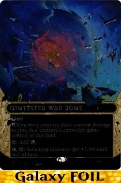 1x - Contested War Zone - GALAXY FOIL BORDERLESS #98 - Stellar Sights - NM MTG - Image 1