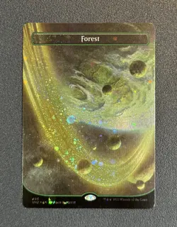 MTG Forest - Galaxy Foil - Unfinity - UNF - 495 - Near Mint+ Condition - Image 1