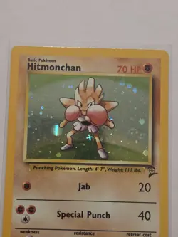 Hitmonchan 8/130 Holo Rare Base Set 2 WOTC Pokemon Card - Lightly Played (2nd) - Image 2