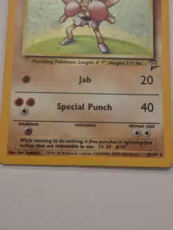 Hitmonchan 8/130 Holo Rare Base Set 2 WOTC Pokemon Card - Lightly Played (2nd) - Image 3