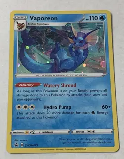 Pokemon TCG Vaporeon SWSH072 Cosmos Holo Black Star Promo NM - Image 1