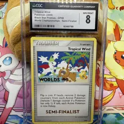 CGC 8 SEMI-FINALIST Tropical Wind DP48 Pokemon World Championship 2009 NM/MINT - Image 1