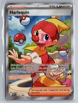 Pokemon TCG Harlequin 163/086 Full Art Ultra Rare Holo Card Sv: White Flare, NM - Image 1