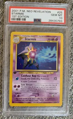 Pokemon 1st Edition Neo Revelation Starmie 25/64 PSA 10 GEM MINT - Image 1