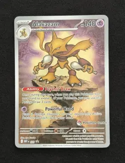 Pokemon TCG Pokemon Center Stamped Alakazam MEG 009 Black Star Promo Near Mint - Image 1