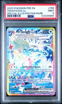 2025 POKEMON PRE EN-PRISMATIC EVOLUTIONS #169 TERAPAGOS EX PSA 9 - Image 1