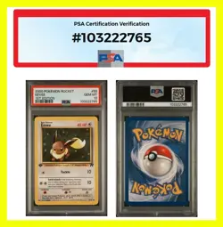 2000 Pokemon 1st Edition PSA 10 GEM MINT Team Rocket Eevee 55/82 - See Notes :) - Image 1
