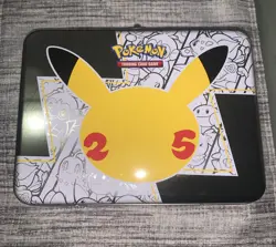 Celebrations Pokemon 25th Anniversary Collectors Chest Lunchbox Tin Empty - Image 1