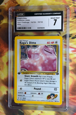 2000 Pokemon Koga's Ditto Gym Challenge 1st Edition 10/132 CGC 7 - Image 1