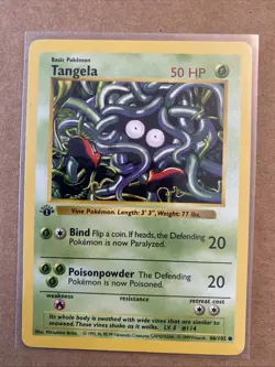 Pokemon TCG Tangela Base Set 66/102 1st Edition Never Played Near Mint - Image 1