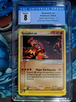 GROUDON EX Black Star Promo 002 2003 E-Reader Pokemon CGC 8 NM - Image 1