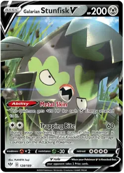 Galarian Stunfisk Holo Ultra Rare Pokemon TCG Card 128/189 - Image 1