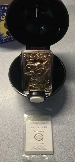 23K Gold Plated Pikachu Pokemon Card Burger King 1999 Authentic - Image 1