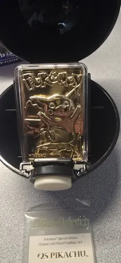 23K Gold Plated Pikachu Pokemon Card Burger King 1999 Authentic - Image 3