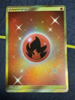 Pokemon TCG Fire Energy 167/147 Secret Rare Burning Shadows Holo Card NM - Image 1