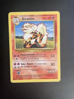 Pokemon TCG Arcanine Base Set 23/102 Regular Unlimited Uncommon PLAYED - Image 1