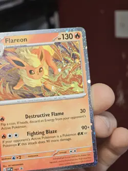 Pokemon TCG Flareon 167 Prismatic Evolutions Black Star Promo SWIRL Cosmos Holo - Image 2