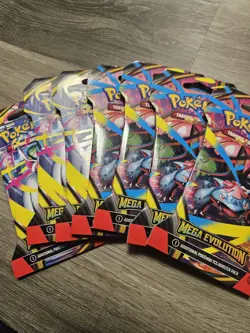 Pokemon Mega Evolutions Sleeved Blister Pack Lot Of 7. - Image 1