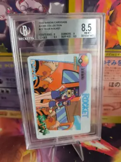 Pokemon Card Japanese Carddass Vending Anime BGS Beckett 8.5 Growlithe Team Rock - Image 1