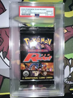 1st edition Team Rocket Booster Pack Tri Art 2000 WOTC Pokemon PSA 10 - Image 1