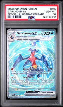 2023 POKEMON PAR EN-PARADOX RIFT SPECIAL ILLUSTRATION RARE GARCHOMP EX PSA 10 - Image 1
