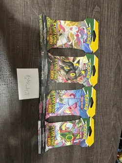 Pokemon SWSH EVOLVING SKIES Lot Of 4 Sleeved Blisters ART SET FACTORY SEALED - Image 1