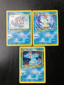 Pokemon Neo Genesis RARE Holo Feraligatr 5/111, Croconaw 31/111 & Totodile EX/NM - Image 1