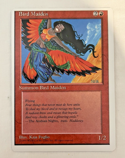 1x Bird Maiden 4th Edition MTG Magic the Gathering Misprint Miscut Card LP/NM - Image 1