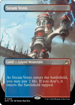 Steam Vents (Borderless) -Foil Near Mint MTG Ravnica Remastered - Image 1