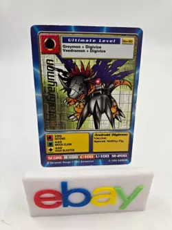 MetalGreymon Bo-80 Digimon Card Game Gold Text 1999 Bandai - Image 1