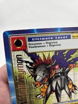 MetalGreymon Bo-80 Digimon Card Game Gold Text 1999 Bandai - Image 3