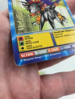 MetalGreymon Bo-80 Digimon Card Game Gold Text 1999 Bandai - Image 4