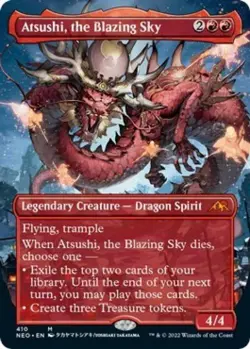 ~ Atsushi, the Blazing Sky (Borderless) ~ NM ~ Kamigawa: Neon Dynasty ~ MTG ~ - Image 1