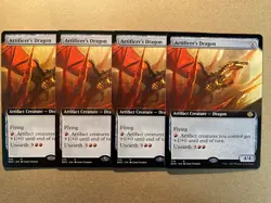 MTG 4x EXTENDED ART Artificer's Dragon 376 The Brothers' War Magic the x4 NM - Image 1