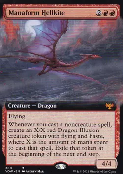 MTG Innistrad Crimson Vow - Manaform Hellkite - VOW 380 - Extended Art - Image 2