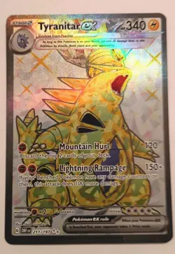 Pokemon TCG Tyranitar ex 211/197 SV03: Obsidian Flames Holo NM - Image 3