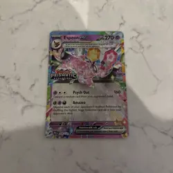 Pokemon TCG Prismatic Evolutions Espeon EX Stamped Surprise 034/131 Promo - Image 1