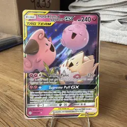 Pokemon TCG Cosmic Eclipse Togepi & Cleffa & Jigglpuff Tag Team GX 143/236 - Image 1