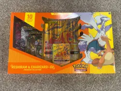 Pokemon Reshiram & Charizard GX Premium Collection Box New Sealed Box Damage - Image 1