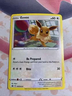 Eevee SWSH212 Holo Sword Shield Cosmos Black Star Promo Pokemon TCG - Image 1