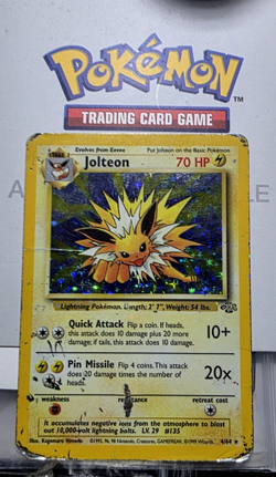 Jolteon 4/64 1st Edition Jungle Set Holo-Foil Rare Vintage Pokemon Damaged. - Image 1