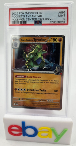 Pokemon Center Team Rockets Tyranitar #096 Black Star Promo PSA 9 Graded - Image 1