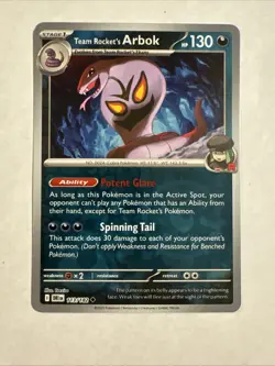 Team Rocket's Arbok - 113/182 - Reverse Holo - Pokemon Destined Rivals - Image 1